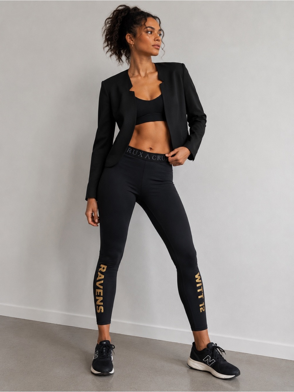 Crux Women’s Ravens Witt 12 Black Active Leggings Size S